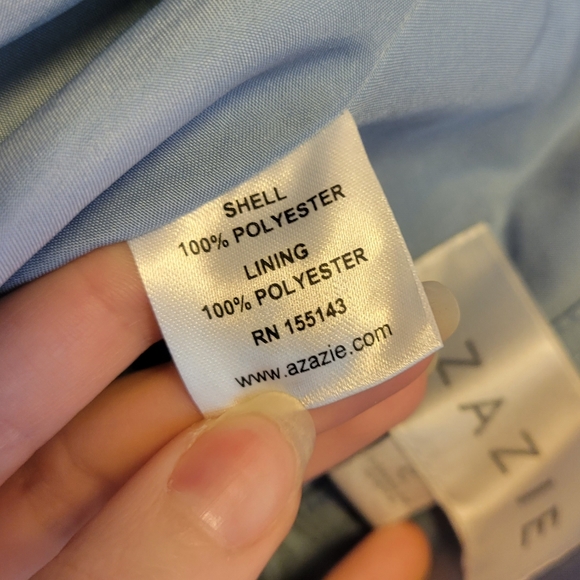 Azazie "Brenda" Long Tulle/Lace Dress in Dusty Blue Custom Sz 4/6 - Picture 12 of 16